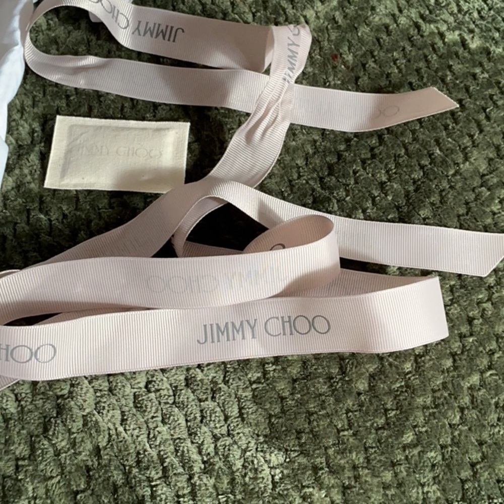 JIMMY CHOO Gift Wrap wide White Ribbon With Logo 62”xx1